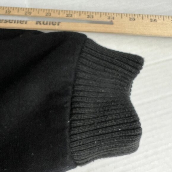 Schott Jacket Men's Extra Large Black Faded Wool Blend Full Zip Bomber Pockets - Picture 12 of 16